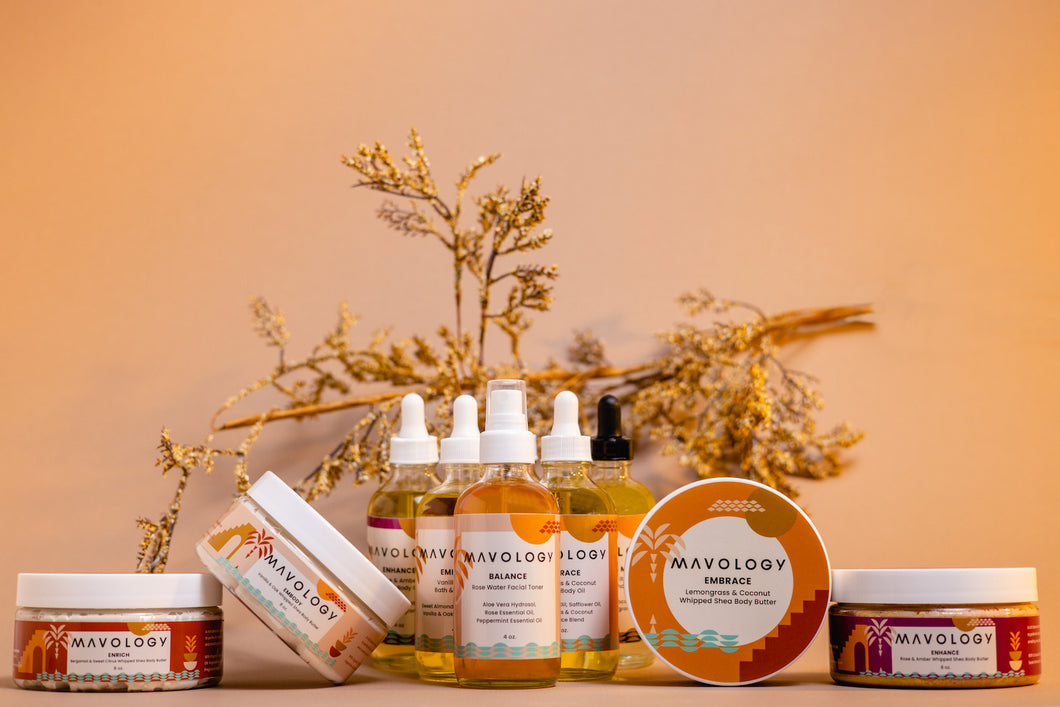 Mavology skincare product collection
